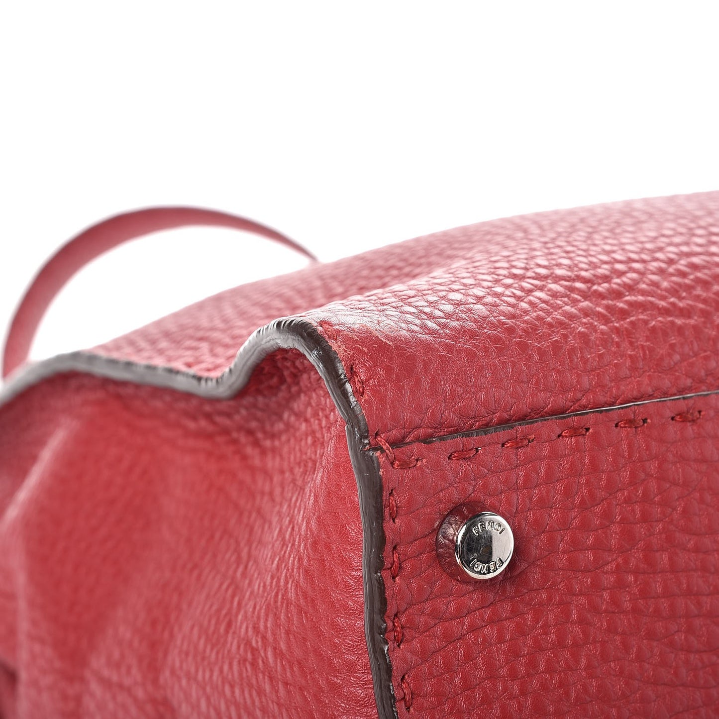 Cuoio Romano Selleria Bi-Color Large Peekaboo Iconic Satchel Rosso Latte