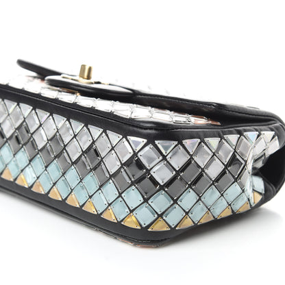 Chanel Lambskin Mosaic Small Flap Black Gold Light Blue 6 of 9