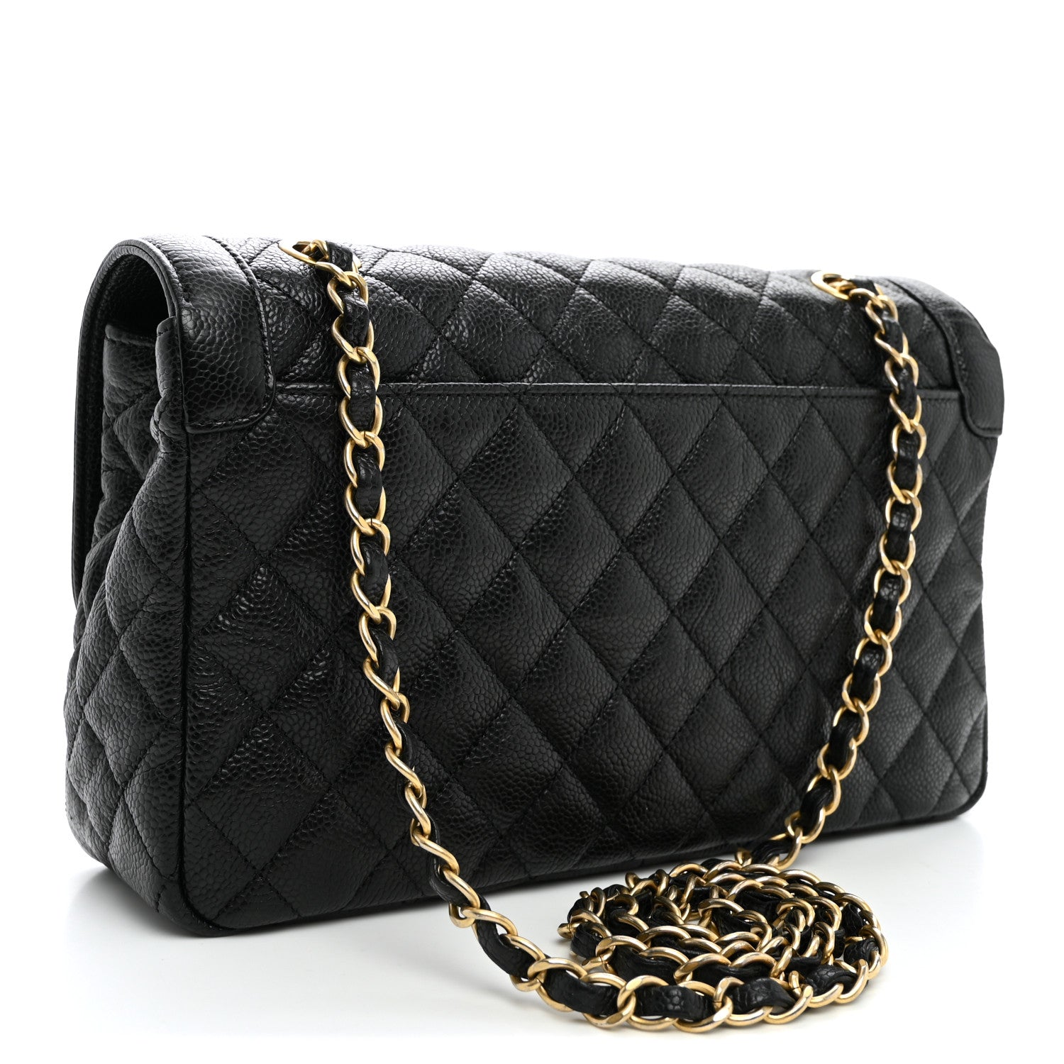 Chanel Crumpled Grained Calfskin Medium Two Tone Flap Black 3 of 10