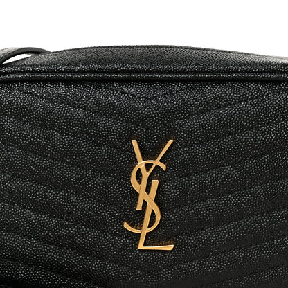 Saint Laurent Grain De Poudre Matelasse Monogram Mini Lou Camera Bag Black 8 of 10