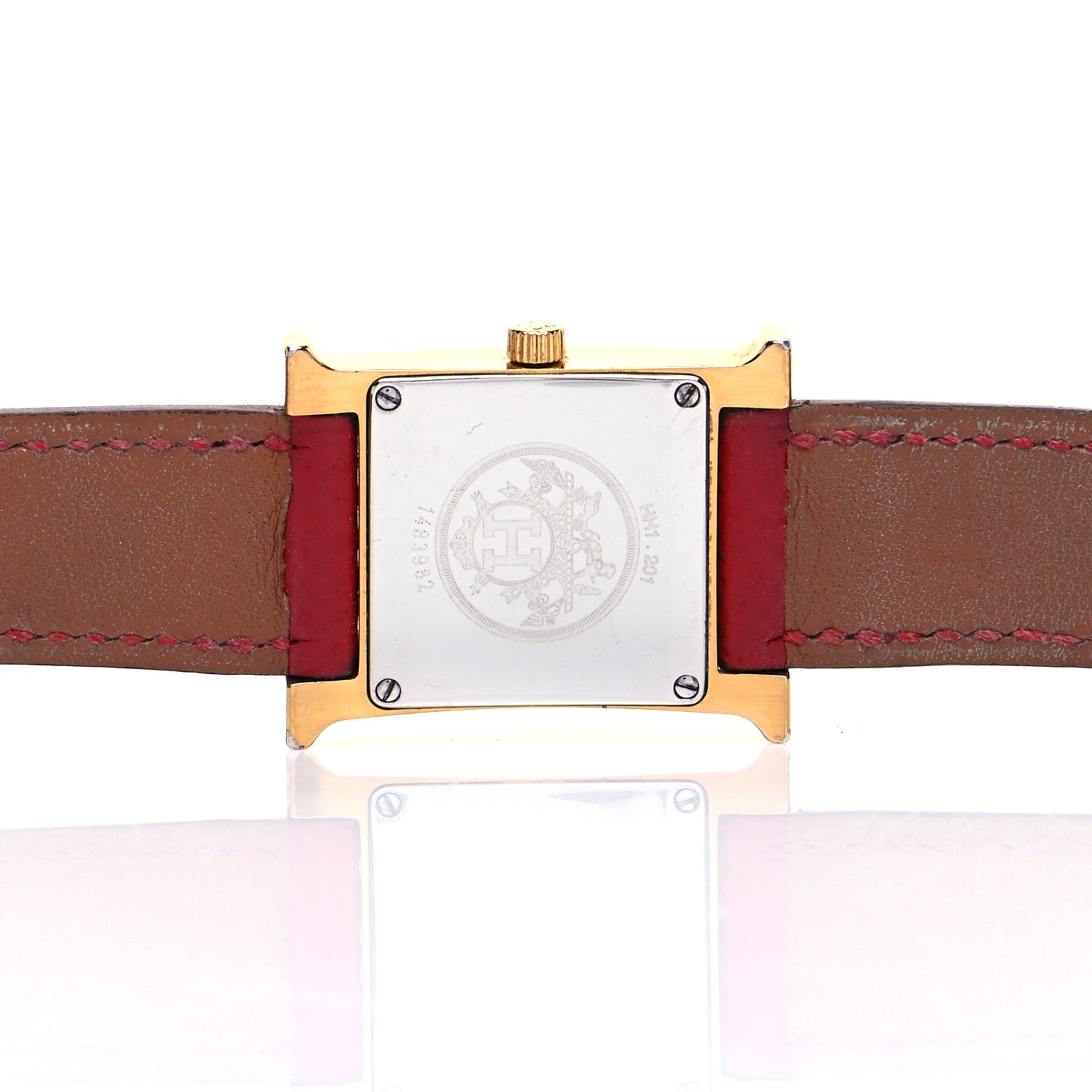 Hermes Stainless Steel Epsom 21mm Heure H Hour Quartz Watch Rouge 3 of 7
