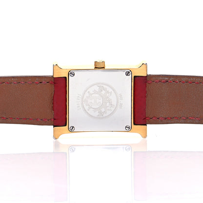 Hermes Stainless Steel Epsom 21mm Heure H Hour Quartz Watch Rouge 3 of 7