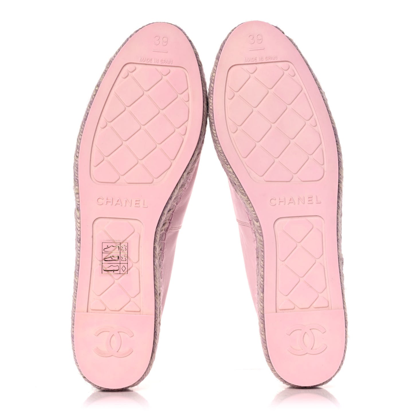 Lambskin CC Espadrilles 39 Light Pink