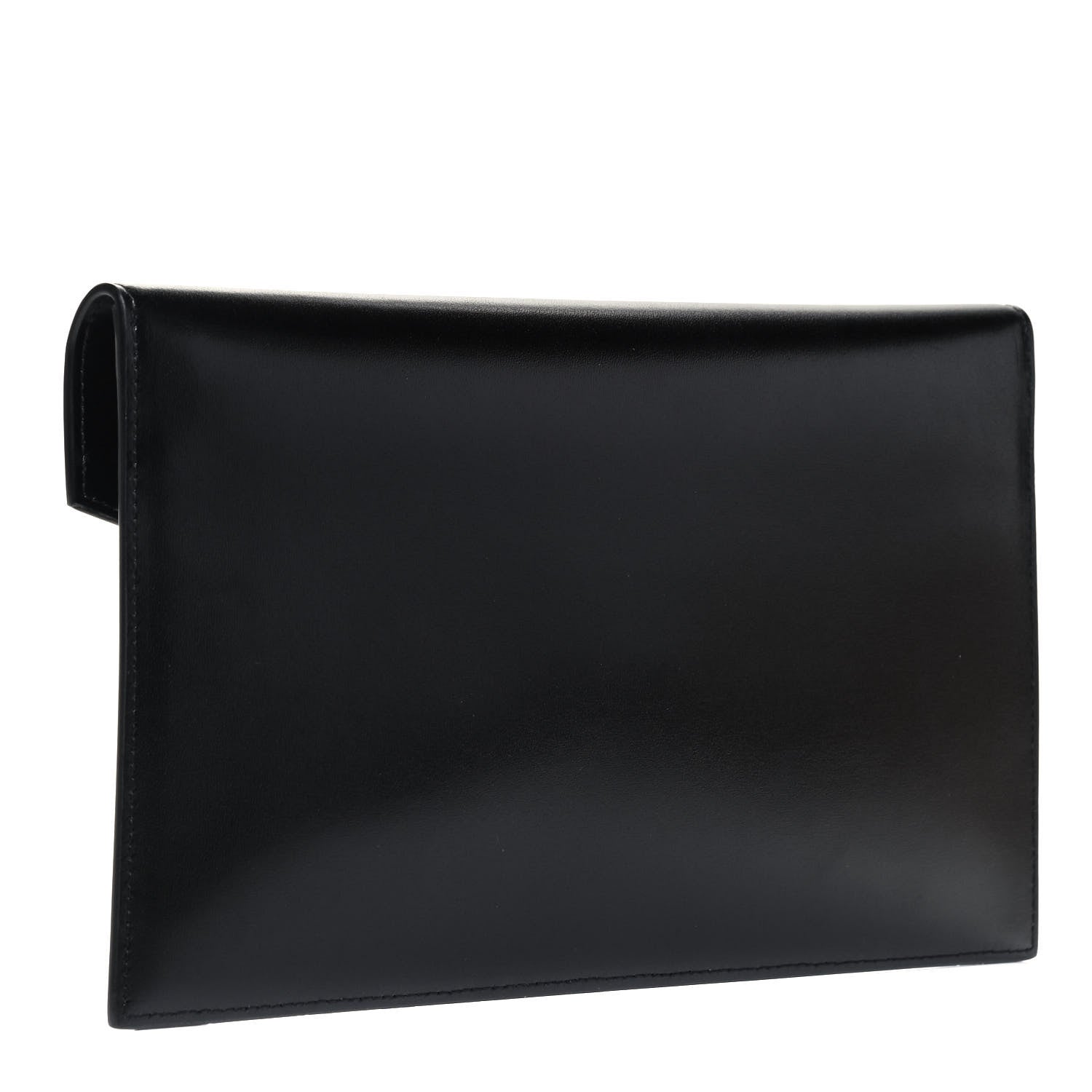 Saint Laurent Smooth Shiny Calfskin Monogram Uptown Pouch Black 4 of 9