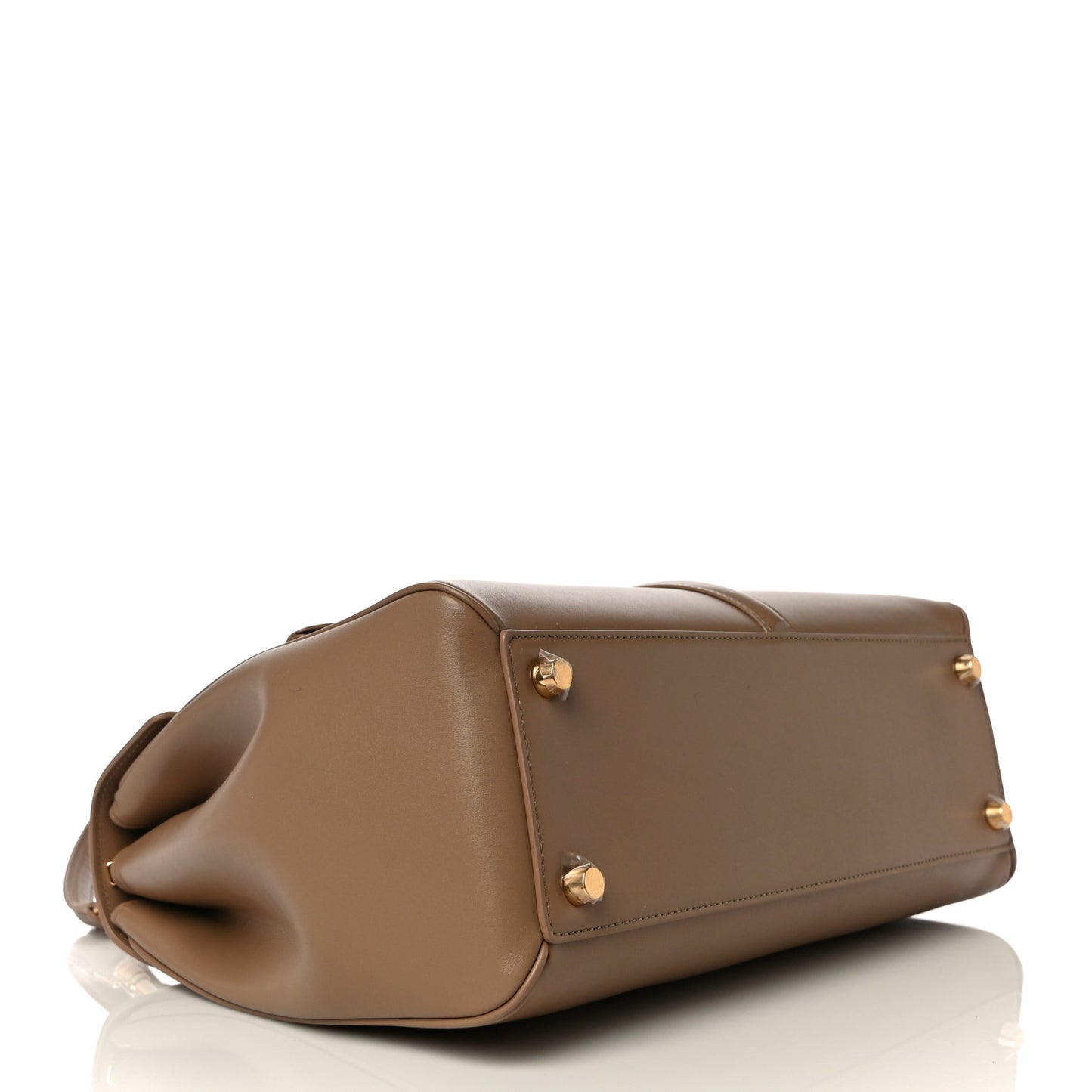 Satinated Calfskin Medium 16 Top Handle Bag Beige