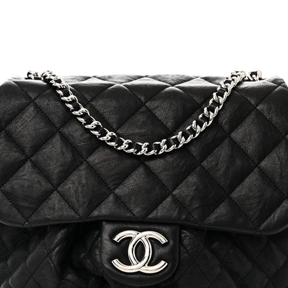 Chanel Washed Lambskin Quilted Large Chain Around Messenger Black 8 of 11