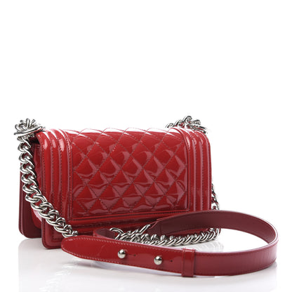 Chanel Patent Calfskin Quilted Small Plexiglass Boy Flap Red 3 of 9