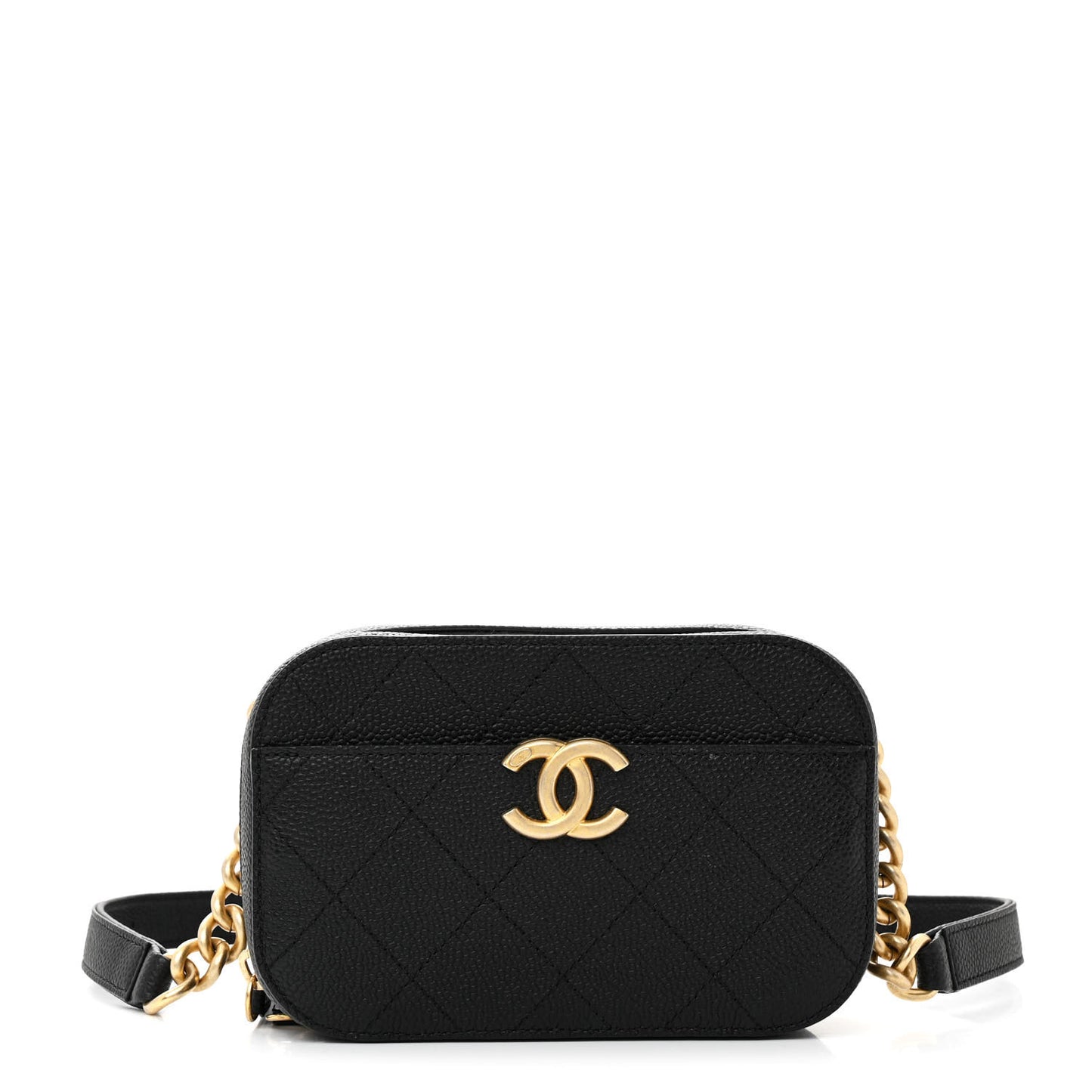 Caviar Stitched Waist Bag Black