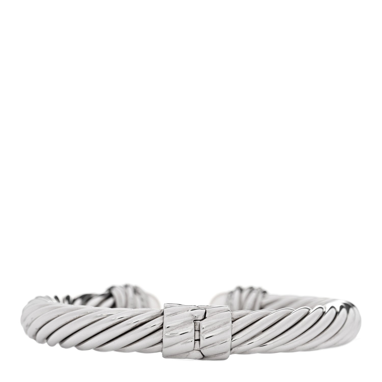 David Yurman Sterling Silver Diamond Cultured Pearl 10mm Crossover Hinge Bracelet 2 of 4