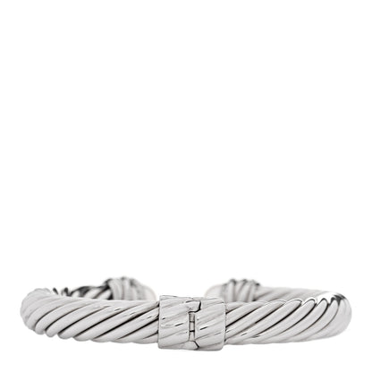 David Yurman Sterling Silver Diamond Cultured Pearl 10mm Crossover Hinge Bracelet 2 of 4