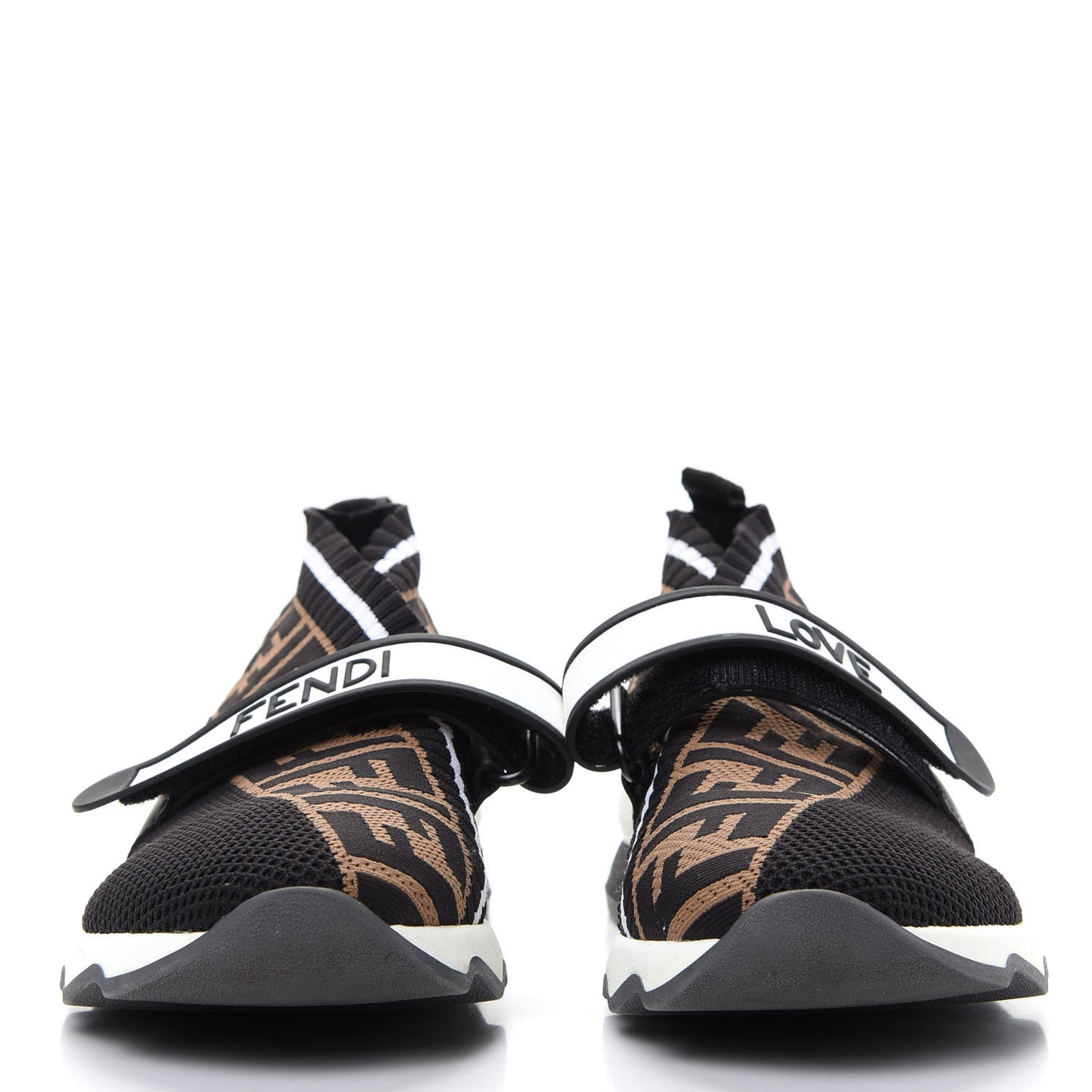 Stretch Yarn FF Stiff Band Rockoko Sneakers 38.5 Black White Tobacco