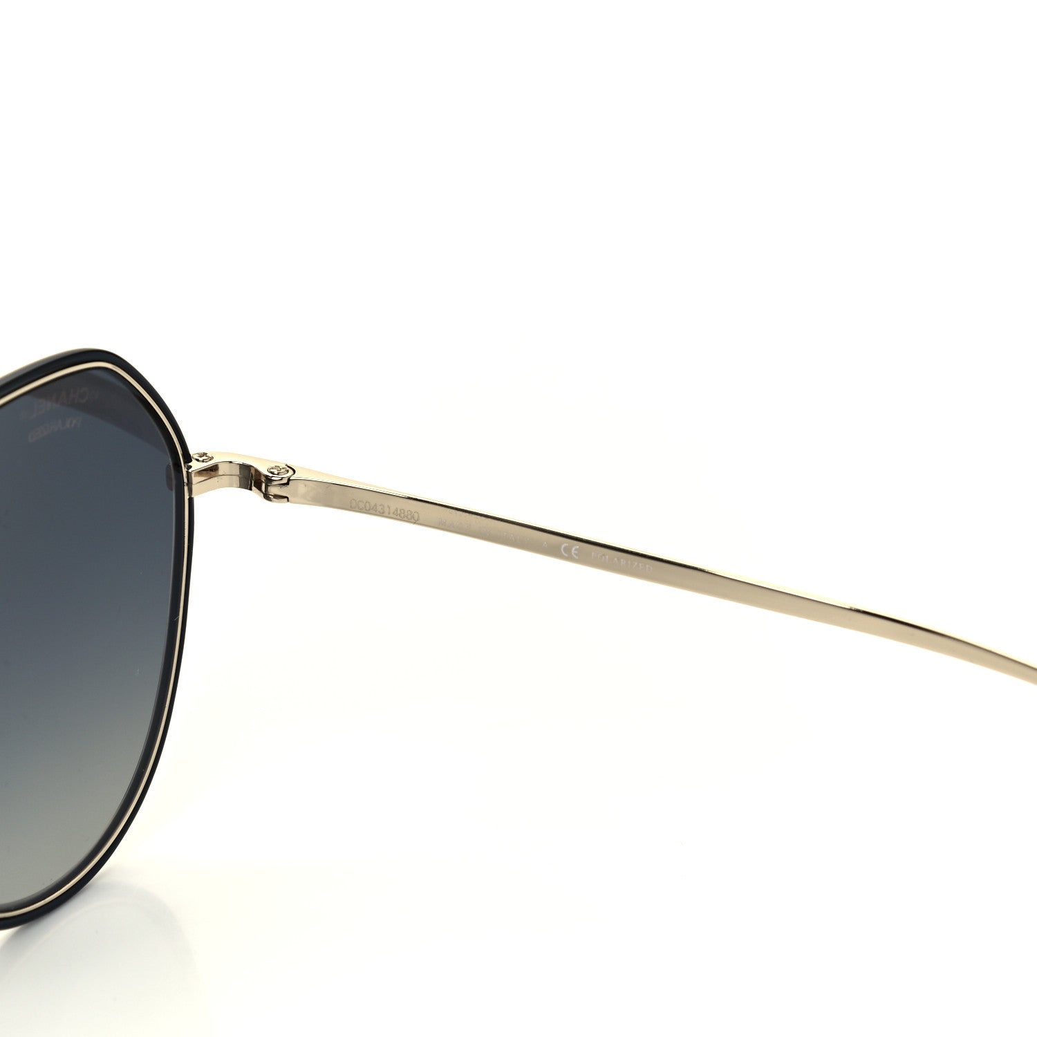 Chanel Metal Polarized Round Sunglasses 4251-J Gold Black 6 of 8