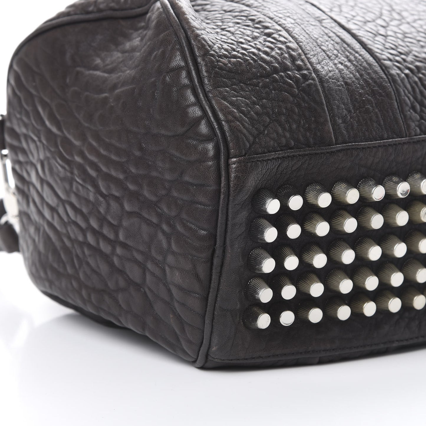 Pebbled Lambskin Rocco Brown Rhodium Hardware