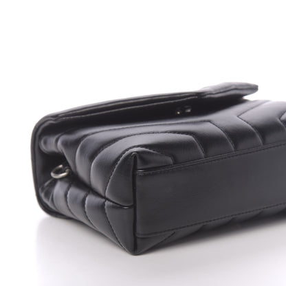 Saint Laurent Calfskin Y Quilted Monogram Toy Loulou Crossbody Bag Black 7 of 11