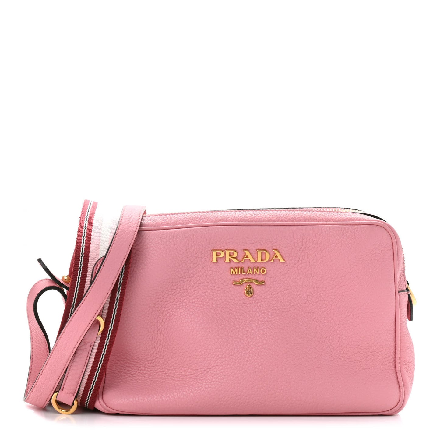 Vitello Daino Medium Double Zip Shoulder Bag Petalo