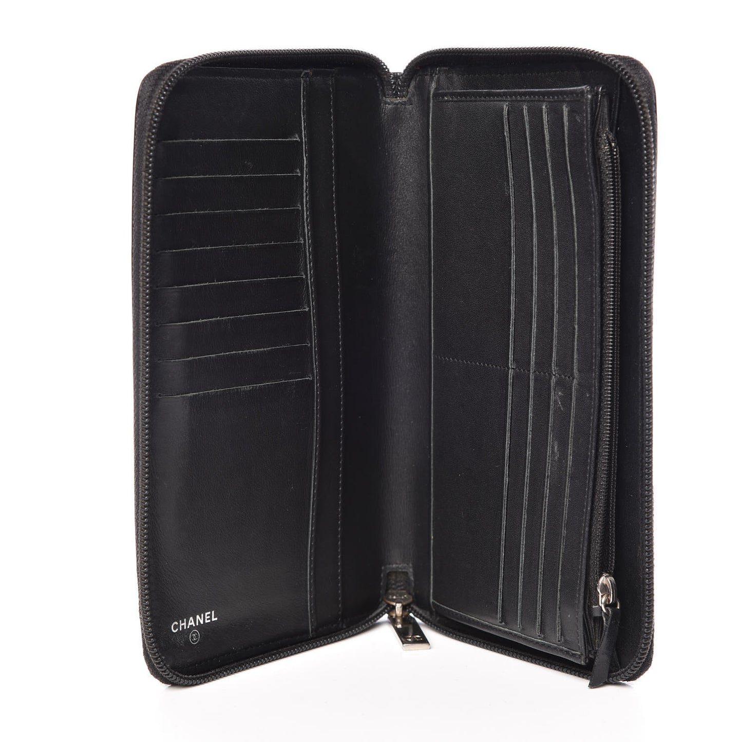 Caviar Large Timeless CC Zip Around Wallet Black