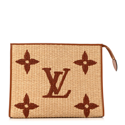 Louis Vuitton Raffia Monogram Giant Toiletry Pouch 26 Tan 1 of 7