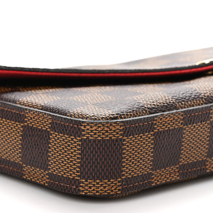 Louis Vuitton Damier Ebene Pochette Felicie Chain Wallet 9 of 11