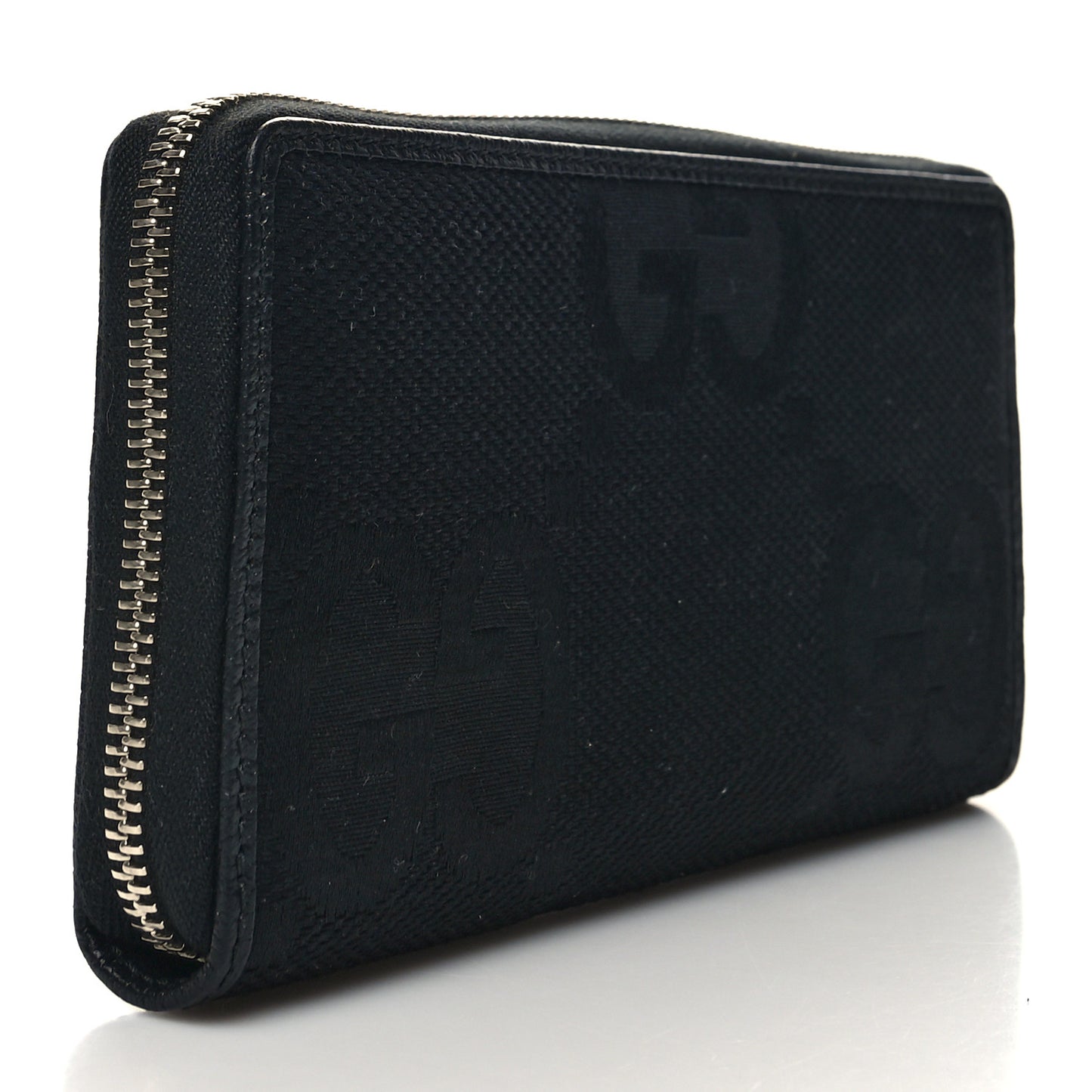 Canvas Monogram Jumbo GG Textured Dollar Calfskin Continental Wallet Black