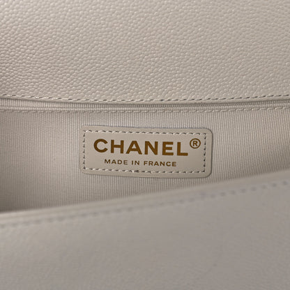 Chanel Caviar Quilted Medium Boy Flap White 8 of 12