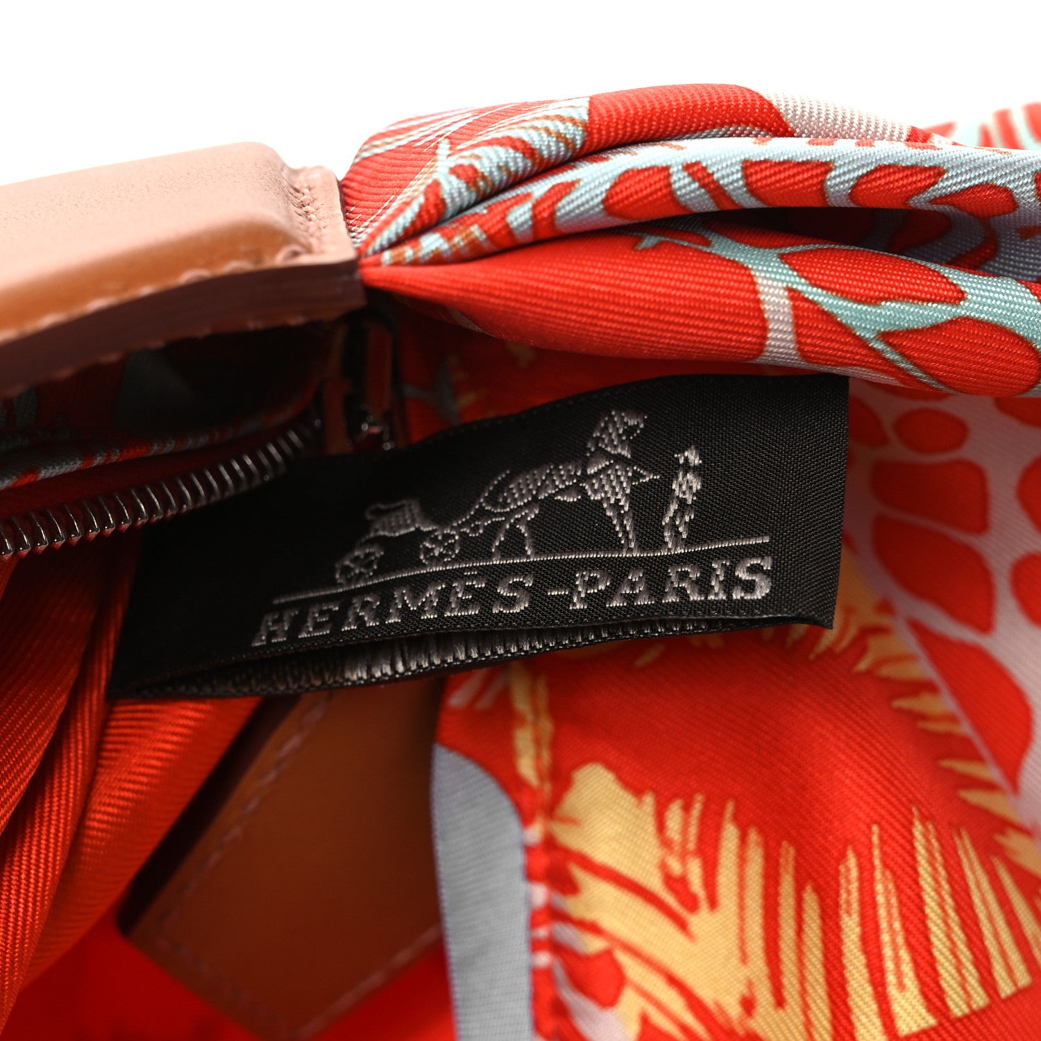 Hermes Silk Balusoie Vache Hunter La Promenade du Matin Bandana Bag Orange Poppy Fauve 7 of 13