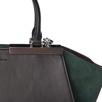 Fendi Vitello Baltico Kore Petite 3Jours Tote Black Verde Prato 10 of 10