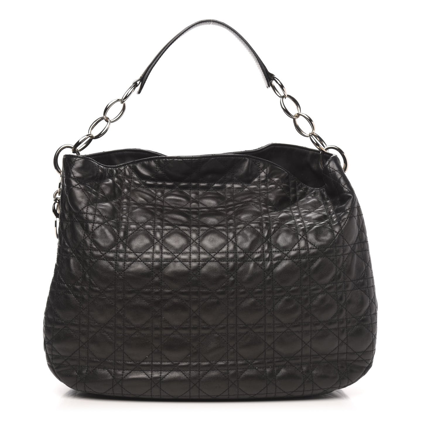 Lambskin Cannage Large Dior Soft Hobo Black