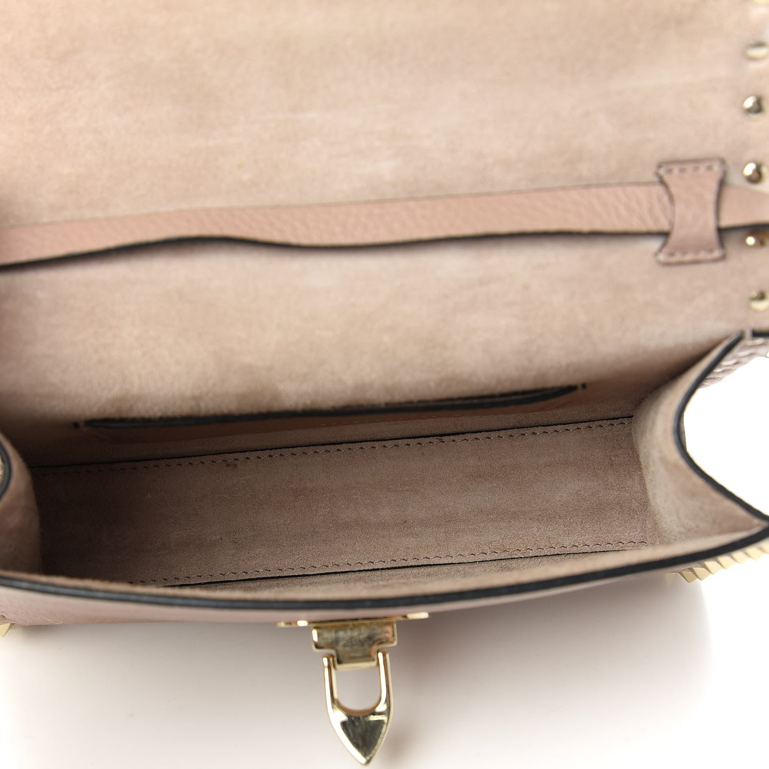 Valentino Garavani Pebbled Calfskin Medium Rockstud Flip Lock Crossbody Bag Poudre 5 of 9