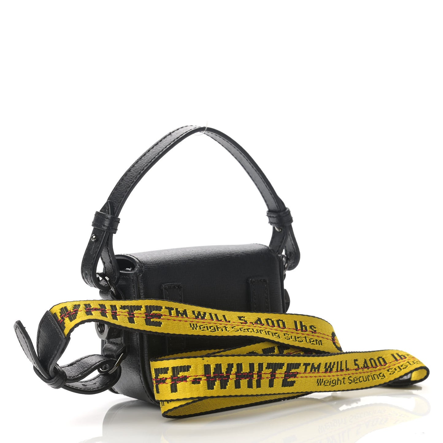 Saffiano Striped Baby Flap Black White