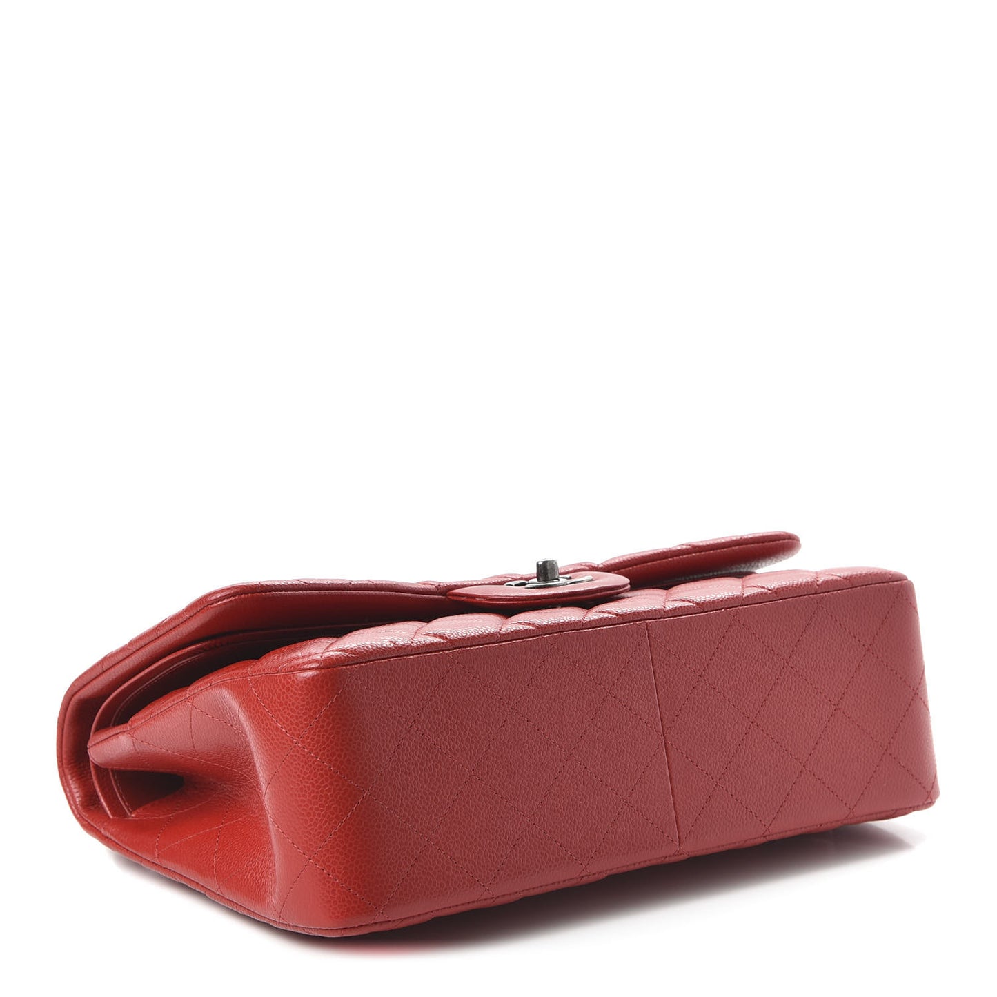 Caviar Quilted Jumbo Double Flap Red
