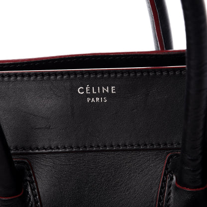 Celine Smooth Calfskin Mini Luggage Black Pink Trim 12 of 19