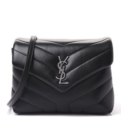 Saint Laurent Calfskin Y Quilted Monogram Toy Loulou Crossbody Bag Black 1 of 9