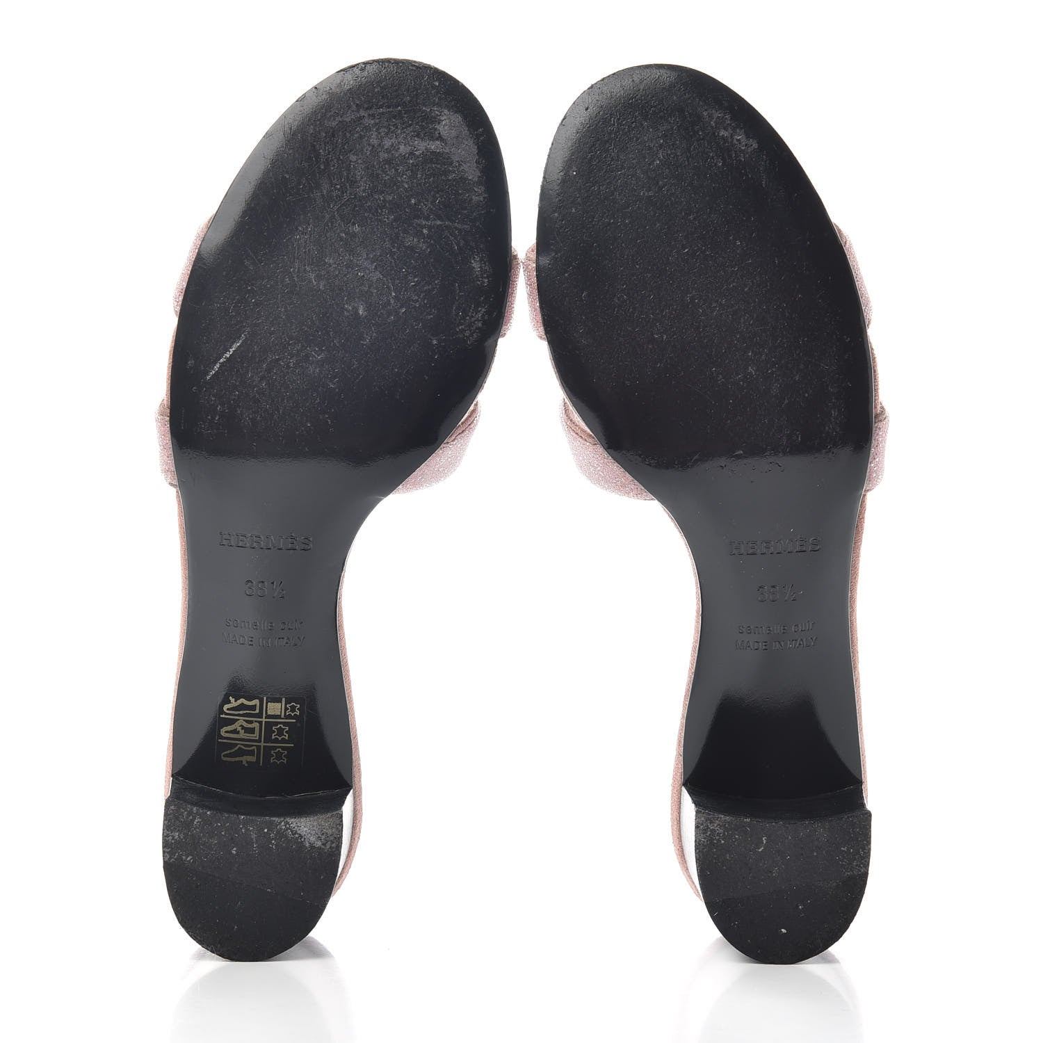 Hermes Suede Goatskin Crystal Oasis Sandals 38.5 Rose 6 of 10