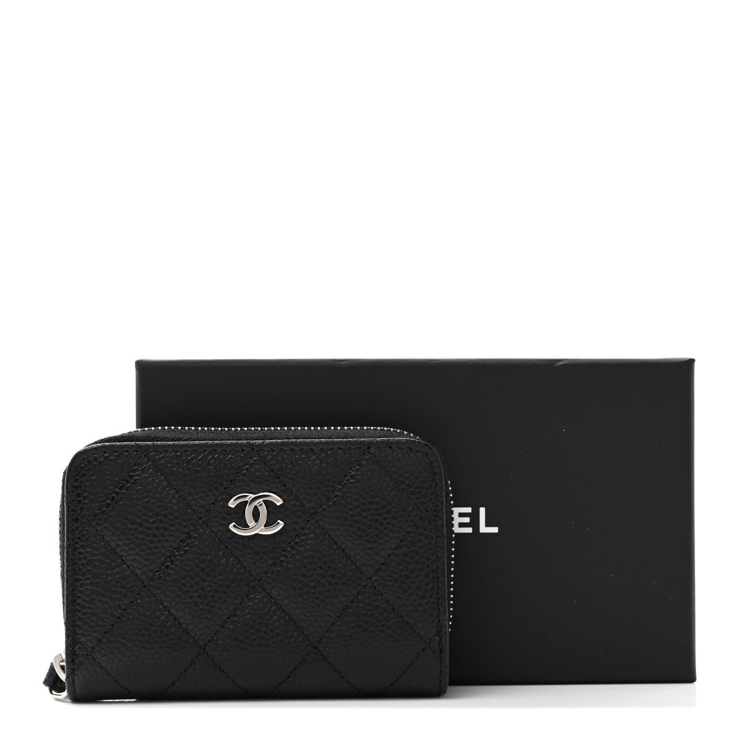 Chanel Caviar Quilted Zip Coin Purse Black 8 of 8