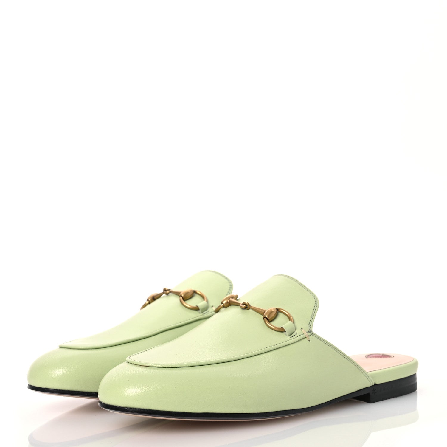 Gucci Malaga Kid Womens Princetown Slippers 38 Pistachio Green 3 of 13