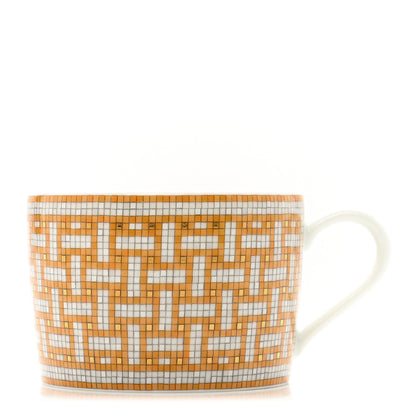 Hermes Porcelain Mosaique Au 24 Gold Tea Cup 1 of 7