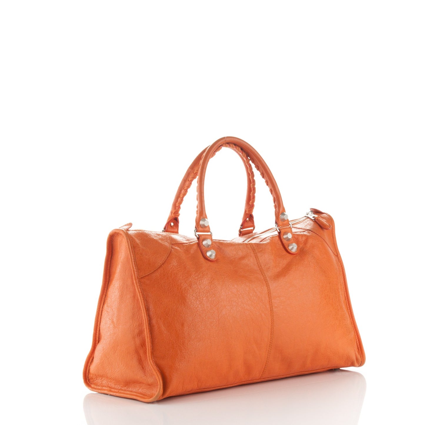 Agneau Giant 12 Silver Hardware Work Tangerine