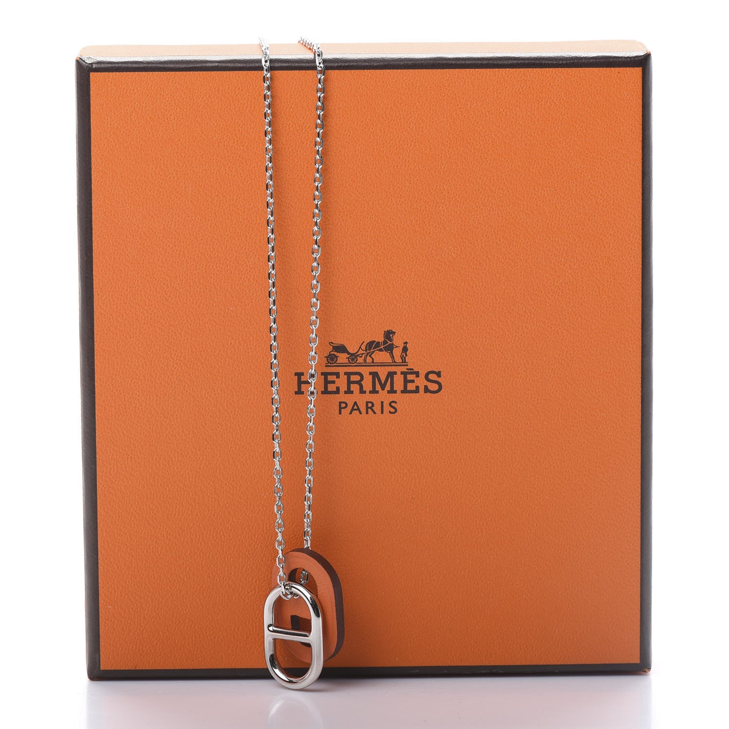 Hermes Swift O'Maillon Pendant Necklace Orange 6 of 6