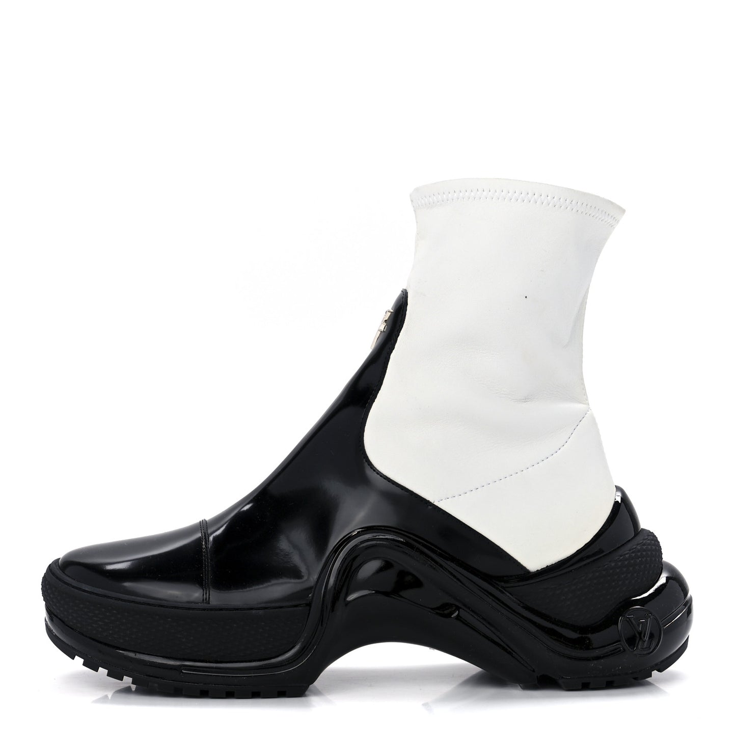 Glazed Calfskin Lambskin LV Archlight Sneaker Boots 40 Black White