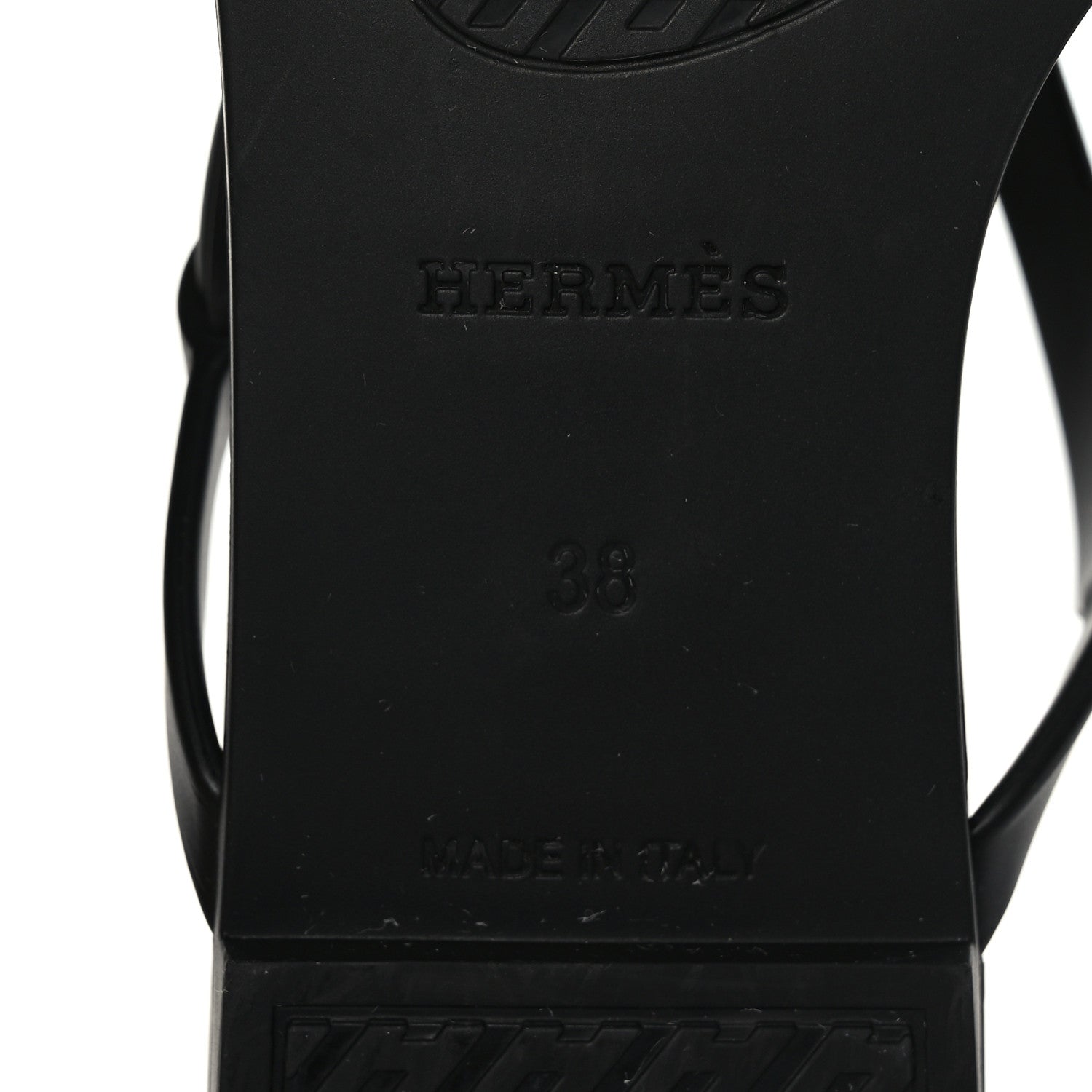 Hermes Rubber Womens Egerie Sandals 38 Black 8 of 9