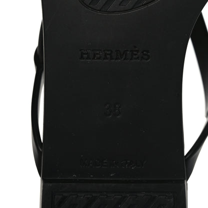 Hermes Rubber Womens Egerie Sandals 38 Black 8 of 9