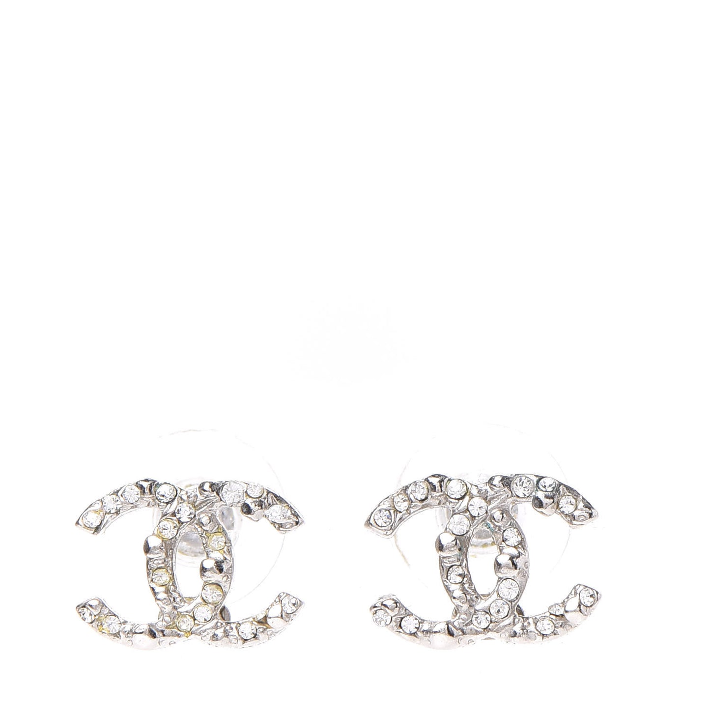 Crystal CC Earrings Silver