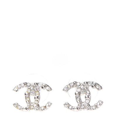 Chanel Crystal CC Earrings Silver 1 of 5