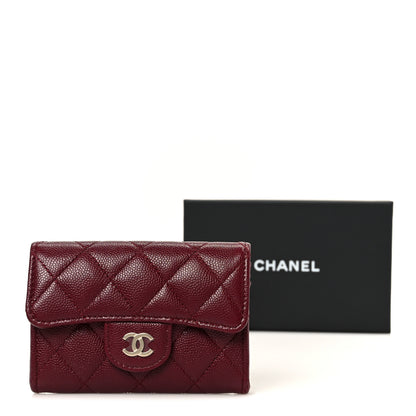 Chanel Caviar Quilted Flap Card Holder Wallet Burgundy 10 of 10