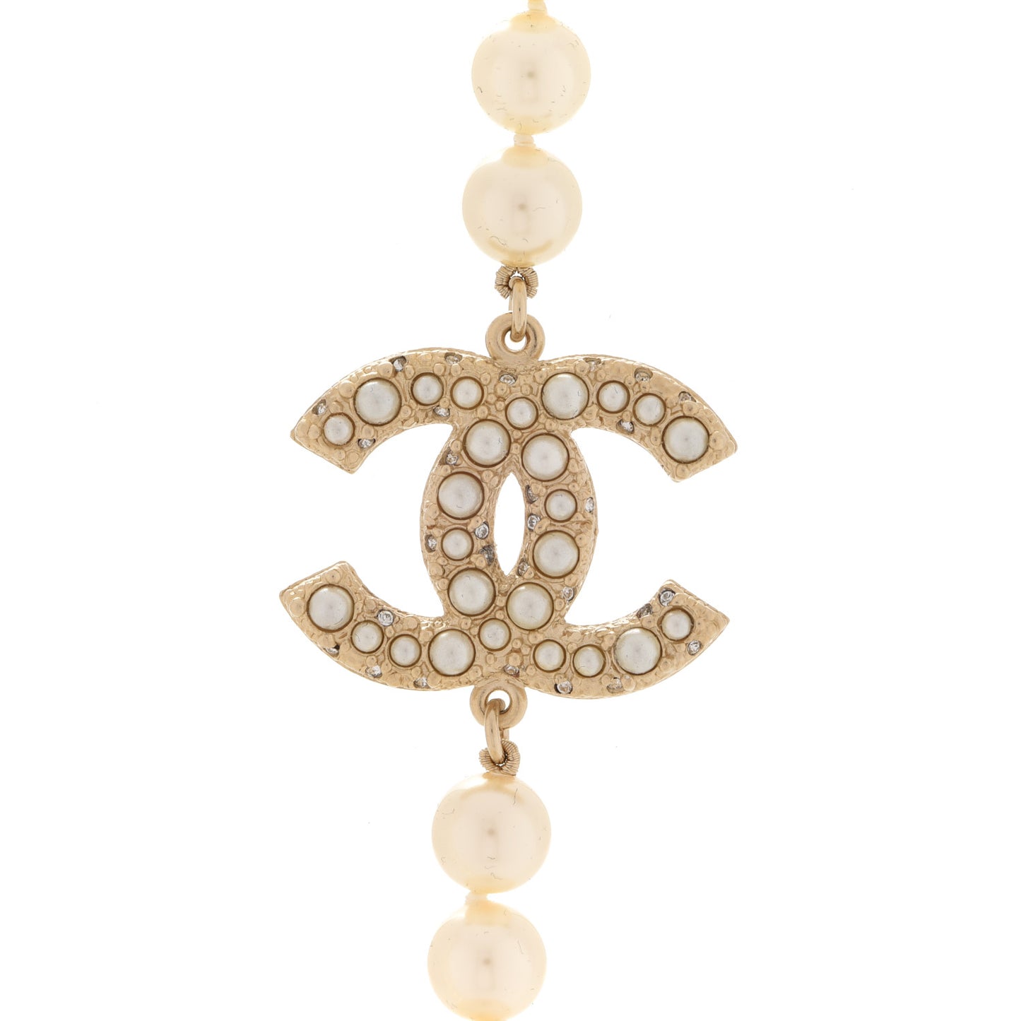 Pearl CC 100th Anniversary Necklace Light Gold