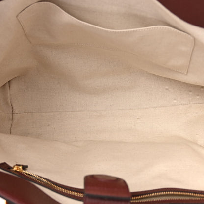 Gucci Monogram Textured Dollar Calfskin Web Medium Ophidia Shopping Tote Sahara Rubino Chardonnay 5 of 12