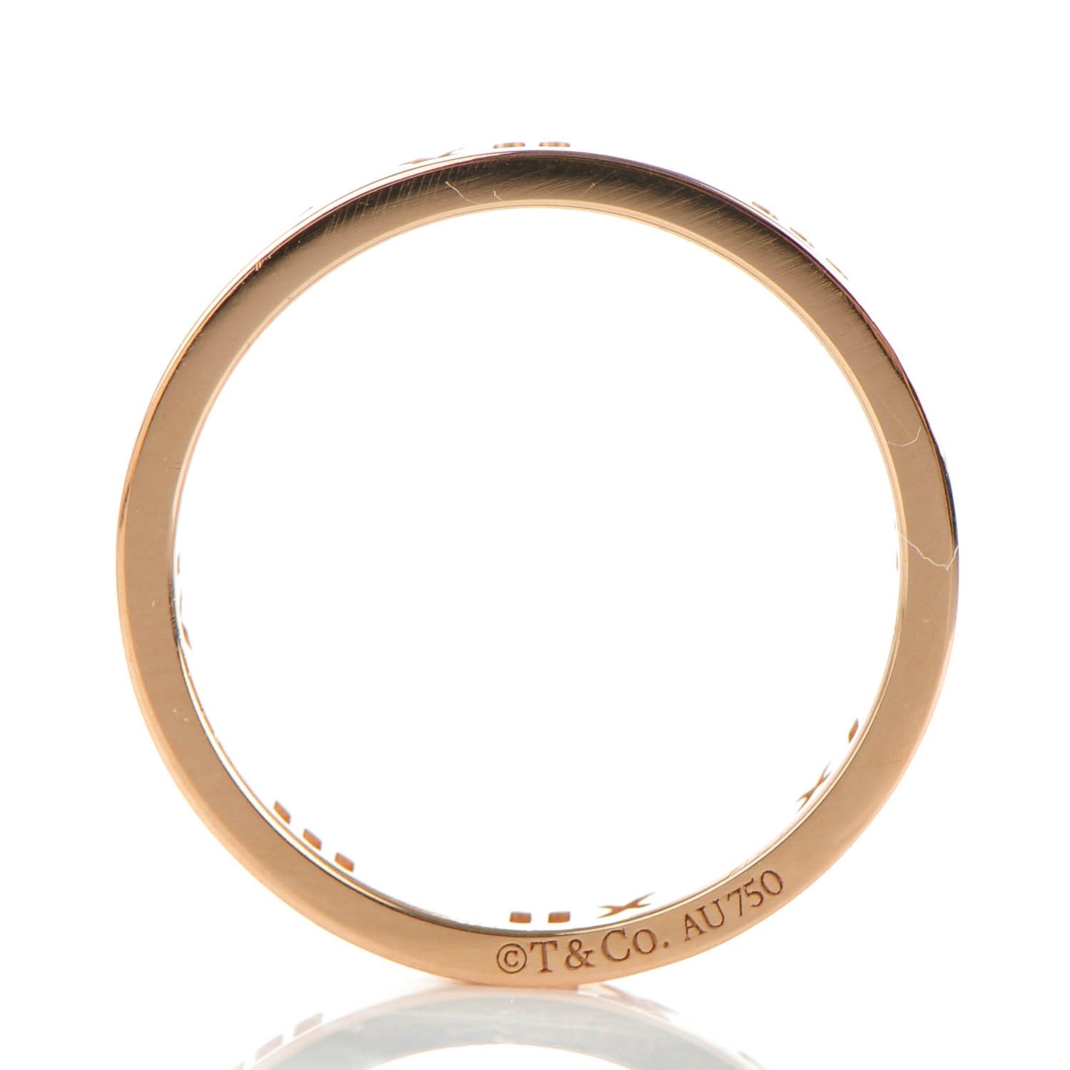 Tiffany 18K Rose Gold Diamond Atlas Pierced Ring 5.25 4 of 5