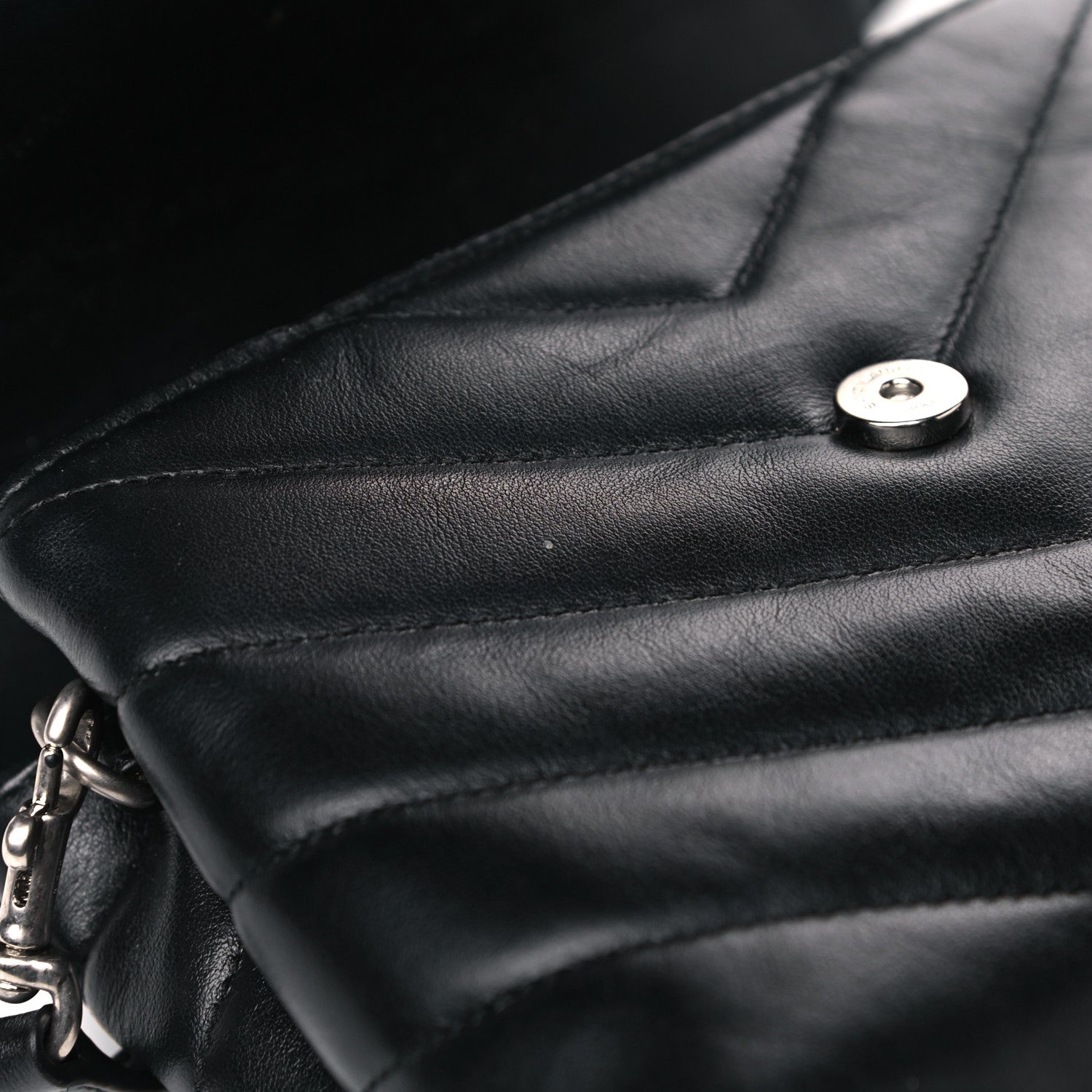 Saint Laurent Calfskin Y Quilted Monogram Toy Loulou Crossbody Bag Black 7 of 14