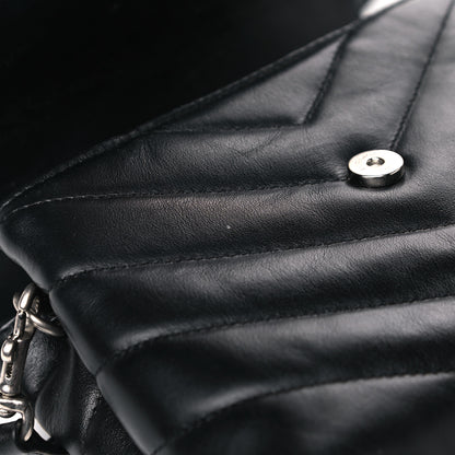 Saint Laurent Calfskin Y Quilted Monogram Toy Loulou Crossbody Bag Black 7 of 14