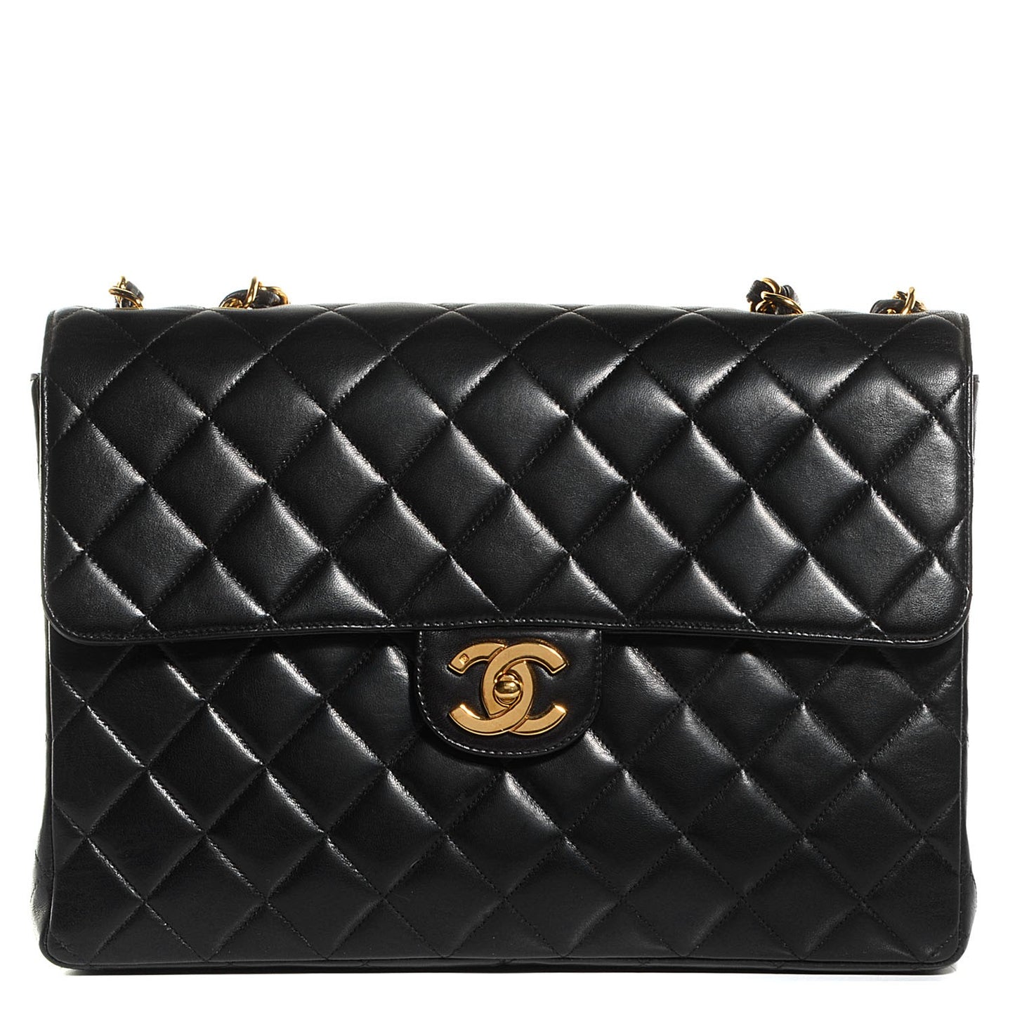 Lambskin Jumbo Flap Black